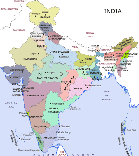 The Indian Route Map – Places of various interests