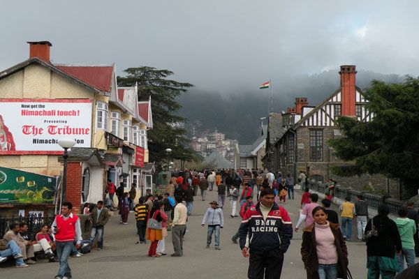 The Mall Road in Shimla