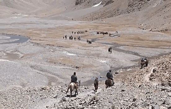 Pilgrims crossing Inner Kora