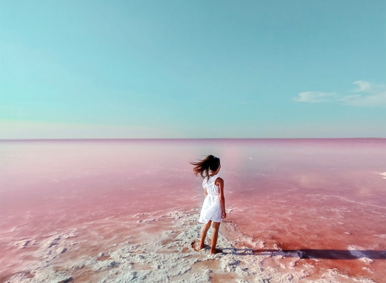 The Pink Lake Hillier in Australia